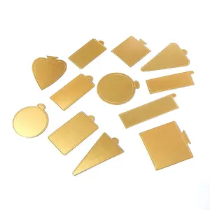 Dessert Displays Tray Gold Mousse Aluminum Foil Metallized Paper Mini Cake Boards