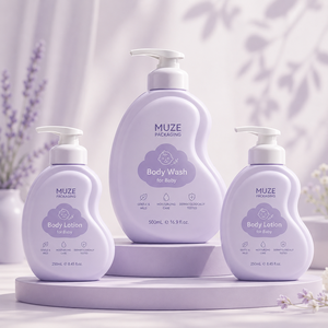 <span class=keywords><strong>Muze</strong></span> Custom 250ml 500ml fles met pompdispenser in wolkvorm van plastic voor babyverzorging, geschikt voor bodylotion en douchegel verpakkingen - Product Image 6