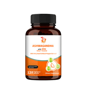 Prix de gros : Gélules d'Ashwagandha et de Basilic sacré, supplément à base de plantes pour la gestion du stress et la promotion d'une humeur positive - Product Image 1