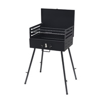 Barbecue pliant carré moderne de petite taille avec revêtement nano, portable, style américain, pour l'extérieur
