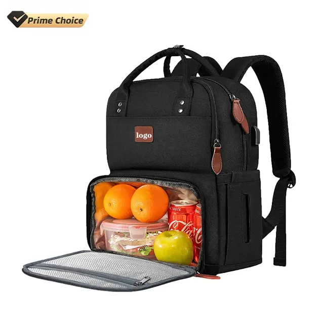 BSCI custom Lunch Backpack 15.6 Inch Picnic Backpack with Laptop Compartment Rucksack USB Port Insulated Cooler Lunch