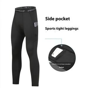 Pantalon de sport respirant personnalisable, extensible, pour l'entraînement en extérieur, avec poche, séchage rapide, sous-vêtement pour homme - Product Image 4