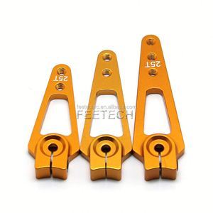 Klaxon de bras de servo de direction en alliage d'aluminium 25T, couleur noir/rouge/bleu/argent pour pièces de chenille de voiture RC, 1 pièce - Product Image 1