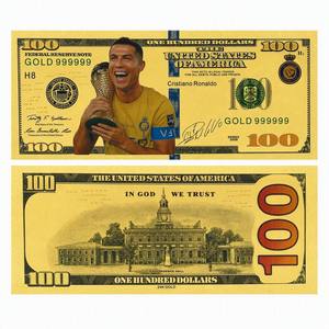 Billet de banque en feuille d'or 24K plaqué PVC sur le thème de la légende du football, carte de collection, souvenir pour les fans de sport - Product Image 2