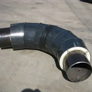 Underground Direct Buried HDPE Outer Pipe And Polyurethane Foam Insulation Elbow Bend Pipe Fitting