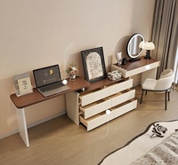 Coiffeuse Moderne la Plus Populaire avec Miroir LED, Table de Maquillage Multifonctionnelle Extensible pour Chambre à Coucher - Vente en Gros