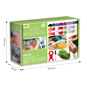 Accesorios de costura Hilo artesanal 85 piezas Ganchos de ganchillo ergonómicos Agujas Herramienta de tejer Kit de ganchillo - Product Image 1