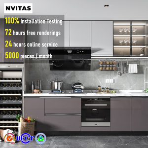 Nvitas خزائن المطبخ الشوكولاته الناعمة المدمجة المعاد تدويرها تخصيص تصميم منزل كامل مضاد للفطريات شقة منزل - Product Image 1