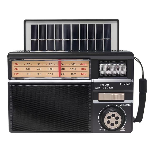 Portable Radio Solar & Battery Powered FM/AM/SW Support USB/TF Interface Portable Multi-function Wireless Speaker for Outdoor
