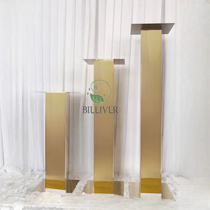80CM 1M Mirrored Stainless Steel Props Hall Hotel Gold Table <strong>Flower</strong> <strong>Vases</strong> Stand Display for Weddings Decoration Centerpiece - Product Image 3