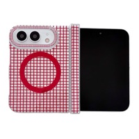 Coque de téléphone portable en silicone à aspiration magnétique à motif écossais, pliable, haut de gamme, très vendue pour iPhone 18Duo