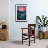 Tableau mural Paysage Forêt Nocturne Moderne HD, Impression Haute Définition sur Toile avec Cadre Intégré pour Décoration Intérieure