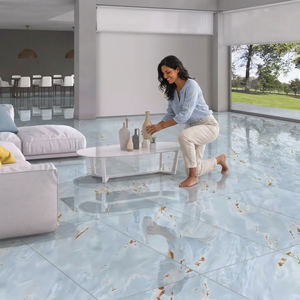 Borial Aqua Hot 600x1200มม. 60x120กระเบื้องปูพื้นหินอ่อนมันวาววิลล่าโรงแรมในร่มห้องน้ำห้องนั่งเล่นพรีเมี่ยม - Product Image 1