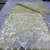 Tissu en dentelle brodé au laser 3D floral fait main de luxe pour robe de soirée Cheongsam DIY et costume de scène