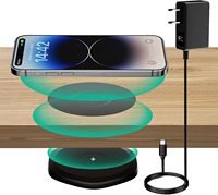 Chargeur de téléphone portable sans fil longue distance de 30 mm certifié CE FCC, sans perçage, facile à coller sous le bureau, sans câbles visibles