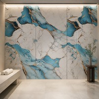 Panneau décoratif en PVC avec revêtement UV, aspect marbre, aspect dalle de pierre, brillant, imperméable, résistant à l'humidité, rigide, taille personnalisée, pour hôtel et maison