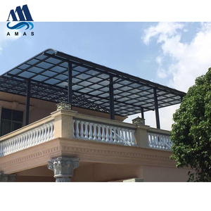 Tettoia per Balcone Esterno, Riparo dalla Pioggia, Copertura per Patio Impermeabile, Tettoia in Alluminio con Pali, Tettoia con Tetto in Policarbonato - Product Image 5