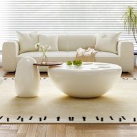 Ensemble de table basse en forme de patte de chat, table basse moderne simple avec table d'appoint, petit appartement, salon, style créatif, luxe léger, crème