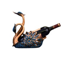 Artesanía de resina personalizada, soporte creativo para botella de vino, diseño de cisne, soporte para botella de cisne de resina hecho a mano