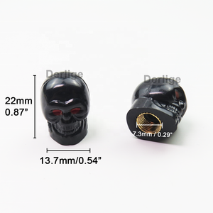 Cars Tires <span class=keywords><strong>Valve</strong></span> Stem Caps Cover Dustproof Cool Skull Head Red Eye <span class=keywords><strong>Valve</strong></span> Caps Black Chrome - Product Image 4