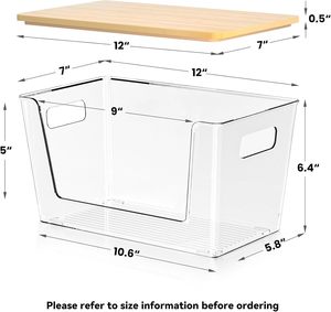 2pcs thiết lập đồ chơi tổ chức Tủ lưu trữ giỏ trái cây đa chức năng phòng tắm văn phòng bàn tổ chức với Chống Bụi tre Nắp - Product Image 2