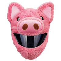 Housse de casque de moto en peluche, motif animal de dessin animé, pour Halloween, cosplay, fête, décoration de moto