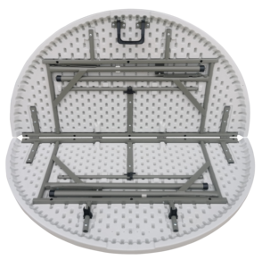 Muebles de Exterior Modernos al por Mayor, Mesa Redonda Plegable de Plástico Blanco de <span class=keywords><strong>60</strong></span> Pulgadas para Eventos y Fiestas - Product Image 1