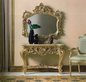 Luxe villa <span class=keywords><strong>baroque</strong></span> meubles salon en bois <span class=keywords><strong>doré</strong></span> marbre table <span class=keywords><strong>console</strong></span> avec miroir - Product Image 3