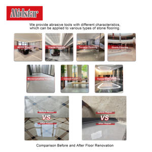 Disque abrasif pour le meulage des surfaces en béton, granit, <span class=keywords><strong>marbre</strong></span> et litchi, diamètre 250 mm, compatible avec les meuleuses - Product Image 4