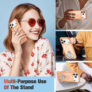 Funda para iPhone 17 AIR con soporte magnético de doble anillo, funda protectora completa anticaídas - Product Image 3