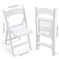 Chaise Pliante en Résine Blanche, Légère et Robuste (1000lb), pour Banque, Mariage, Extérieur, Prix Abordable