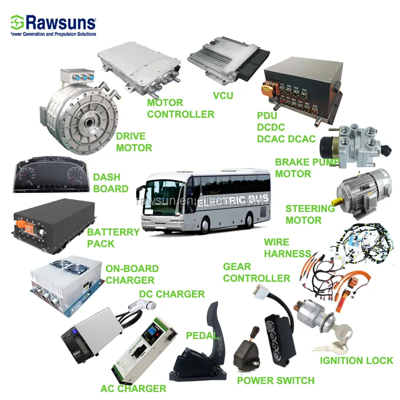 Rawsuns elektrik dönüşüm kiti araba elektrikli motor uygula 10.5-12m otobüs