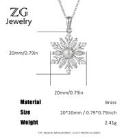 Pendentif élégant ZG en laiton avec perle d'eau douce et pierre précieuse marquise flocon de neige, bijou festif