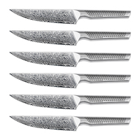 RUITAI Ensemble de couteaux à steak en acier Damas VG10, acier inoxydable, best-seller, avec lames dentelées