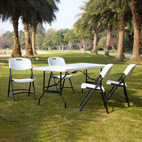 Ensemble table et chaises pliantes d'extérieur moderne et minimaliste, cadre en acier HDPE, portable pour pique-nique familial, camping, personnalisation possible