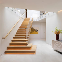 Escaliers en porte-à-faux avec plate-forme d'atterrissage et d'éclairage tailles personnalisées de l'usine de Foshan