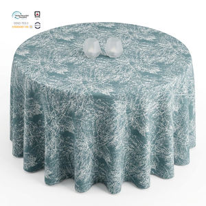 Mantel Jacquard Vintage Blanco de 90x156 Pulgadas, de Poliéster Pesado, Resistente al Agua y al Calor, Ecológico, para Bodas - Product Image 1