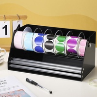 Distributeur d'étiquettes réglable en acrylique, support de rouleau d'autocollants, organisateur multi-usages pour l'école