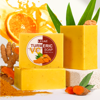 Meilleur Vendeur Savon Visage Naturel au Curcuma et Miel Citron Fait Main Vegan Nettoie la Peau Réduit les Imperfections Élimine l'Acné Éclaircit