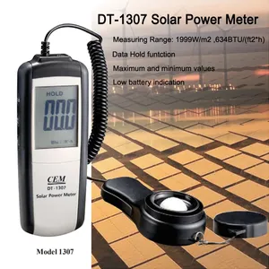 Medidor de Energía Solar Portátil HEDAO DT-1307, Medidor de Irradiancia Digital 2000 W/m2 634 BTU / (ft2 H), Rango de Medición Negro/Blanco - Product Image 3