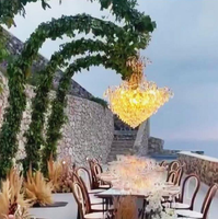 YN Décoration de mariage de haute qualité Support de cadre en métal de lustre réglable de pièce maîtresse haute