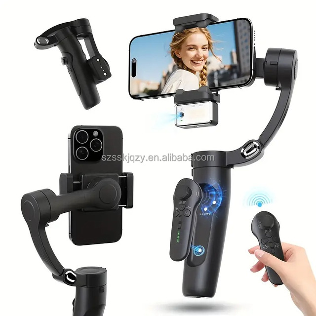 3 Axis Foldable Gimbal With AI Tracker Face Tracking Gesture Control Adjustable Fill Light Phone Stabilizer