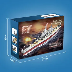 Kit de construction de navire de guerre USS <span class=keywords><strong>Missouri</strong></span> de 2228 pièces - Grand modèle de navire de guerre pour adultes, jouet de construction en plastique M6320 - Product Image 6