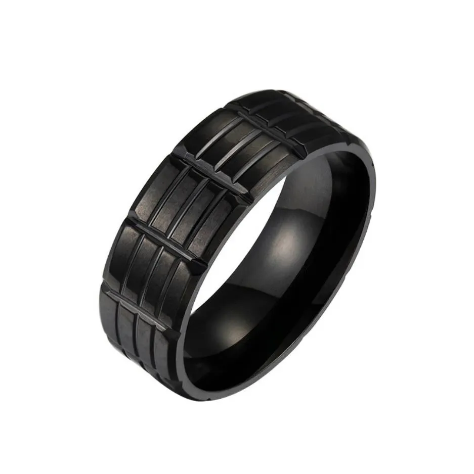 Gran oferta de anillos de moda, anillos de acero inoxidable con revestimiento negro occidental para hombres de moda, joyería 2024 al por mayor