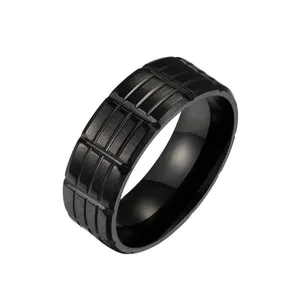 Hot Sale Fashion Rings Western Black Coating Stainless Steel Rings For Trendy Men Jewelry 2024 Wholesale