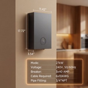 <span class=keywords><strong>Chauffe</strong></span>-<span class=keywords><strong>eau</strong></span> électrique instantané mural intelligent Fengt de haute qualité 27KW à température constante pour salle de bain, hôtel, salle de sport - Product Image 3