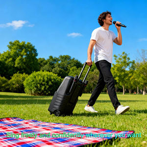 ลำโพงคาราโอเกะแบบพกพาไร้สาย ระบบ Android 12.0 กำลังขับ 40 วัตต์ พร้อมล้อลาก  วูฟเฟอร์ 10 นิ้ว 2 ทาง หน่วยความจำ 2GB RAM/64GB ROM - Product Image 6