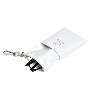 Sac de rangement pour lunettes de soleil en cuir PU souple blanc avec logo personnalisé en feuille d'aluminium - Product Image 1