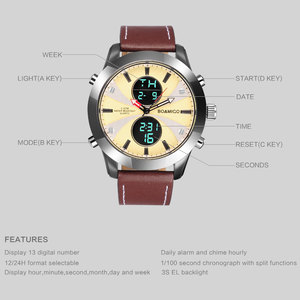 นาฬิกาข้อมือผู้ชายแบรนด์ <span class=keywords><strong>BOAMIGO</strong></span> ระดับไฮเอนด์ หรูหรา สีน้ำตาล ระบบ LED ควอตซ์ กันน้ำ พร้อมฟังก์ชั่นโครโนกราฟ ความแม่นยำสูง - Product Image 4