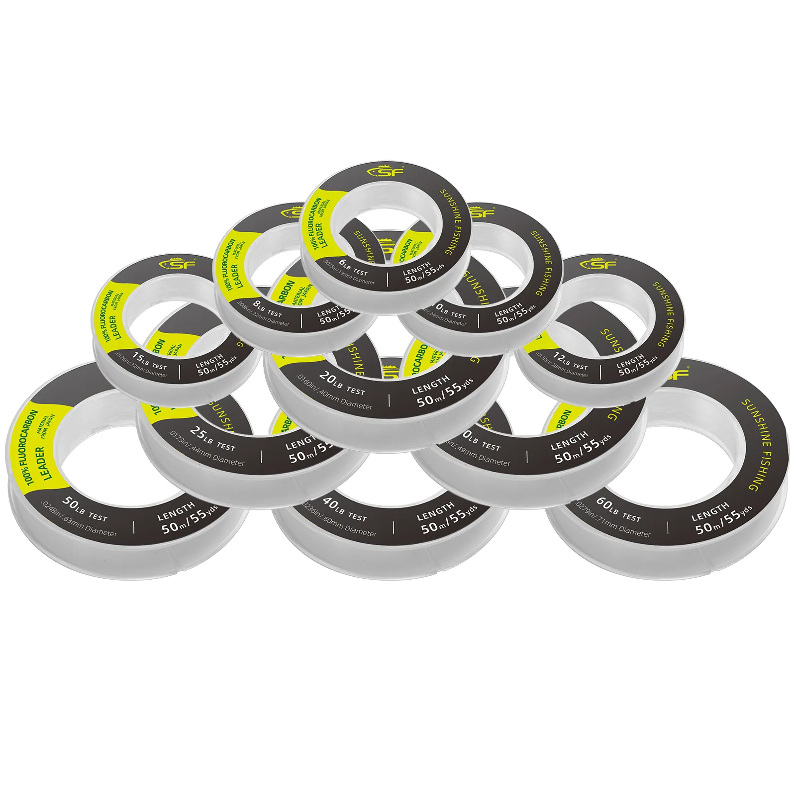 6LB-100LB 100% Pure Fluoro carbon Leader Fluoro carbon Line Super Strong für Angel geräte Fly Fishing Line Tippet Fast Sink